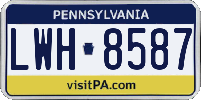 PA license plate LWH8587