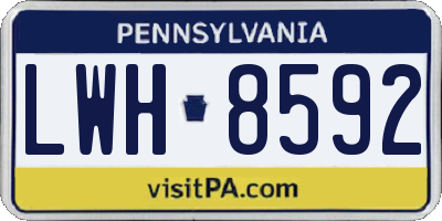 PA license plate LWH8592