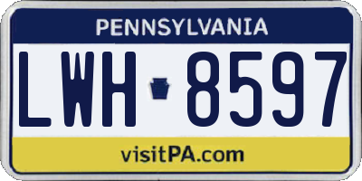 PA license plate LWH8597