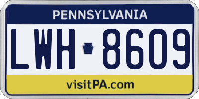 PA license plate LWH8609
