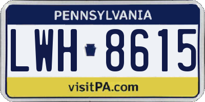 PA license plate LWH8615