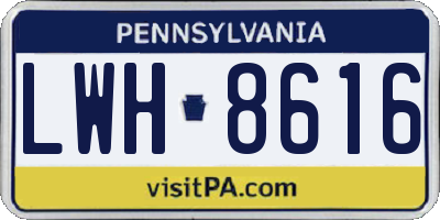 PA license plate LWH8616