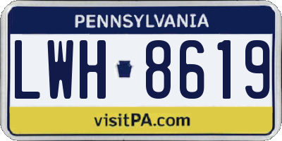 PA license plate LWH8619