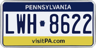 PA license plate LWH8622