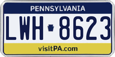 PA license plate LWH8623