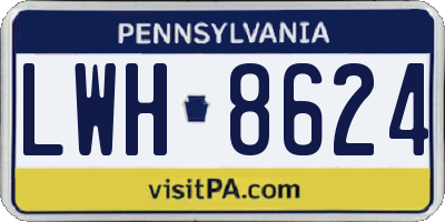 PA license plate LWH8624