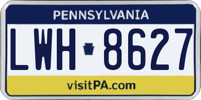 PA license plate LWH8627