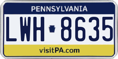 PA license plate LWH8635