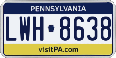 PA license plate LWH8638