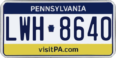 PA license plate LWH8640