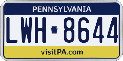 PA license plate LWH8644