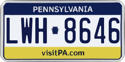 PA license plate LWH8646