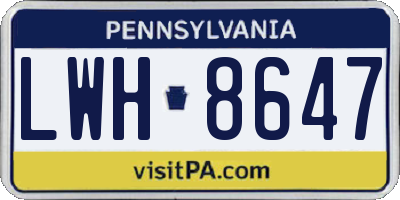 PA license plate LWH8647