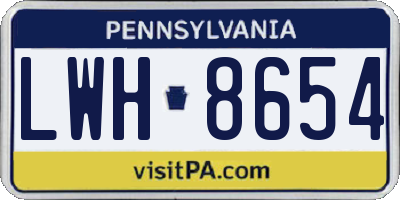 PA license plate LWH8654