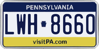 PA license plate LWH8660