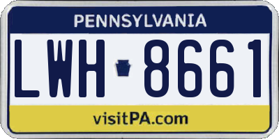 PA license plate LWH8661