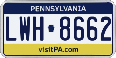 PA license plate LWH8662