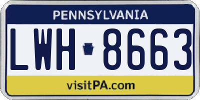 PA license plate LWH8663