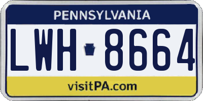PA license plate LWH8664
