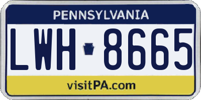 PA license plate LWH8665