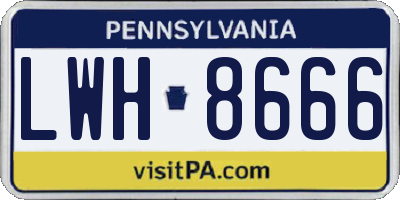 PA license plate LWH8666
