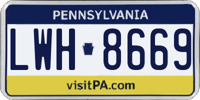 PA license plate LWH8669