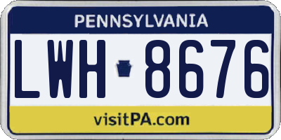 PA license plate LWH8676