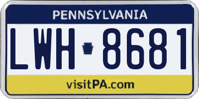 PA license plate LWH8681