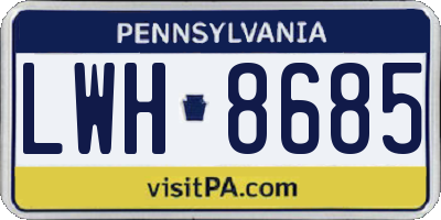 PA license plate LWH8685