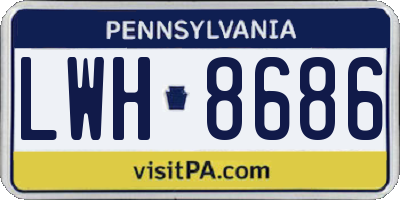 PA license plate LWH8686