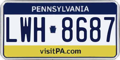 PA license plate LWH8687