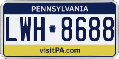 PA license plate LWH8688