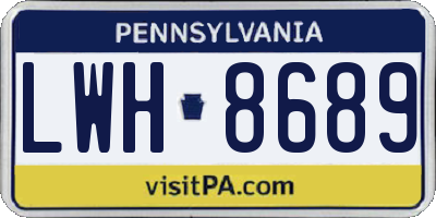 PA license plate LWH8689