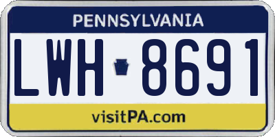 PA license plate LWH8691