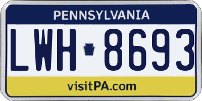 PA license plate LWH8693