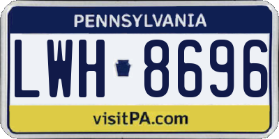 PA license plate LWH8696
