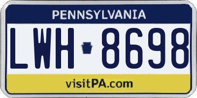 PA license plate LWH8698