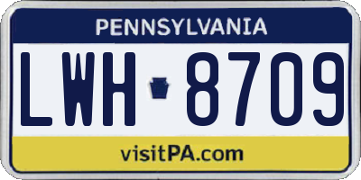 PA license plate LWH8709