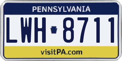 PA license plate LWH8711
