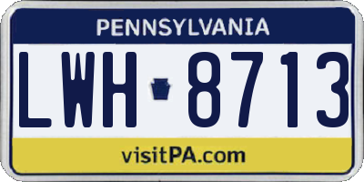 PA license plate LWH8713