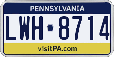 PA license plate LWH8714