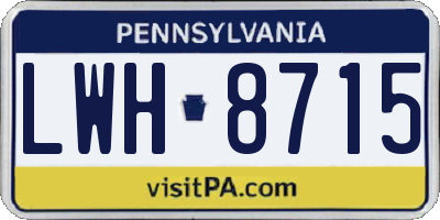 PA license plate LWH8715
