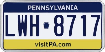PA license plate LWH8717