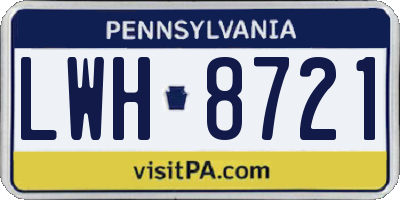 PA license plate LWH8721
