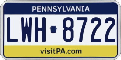 PA license plate LWH8722
