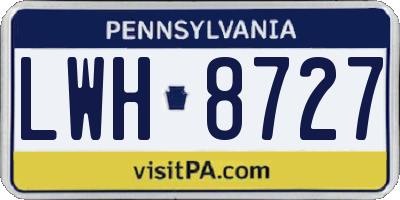 PA license plate LWH8727