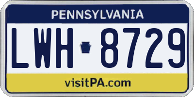 PA license plate LWH8729