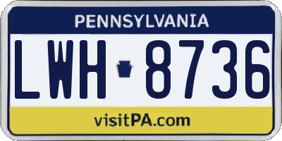 PA license plate LWH8736