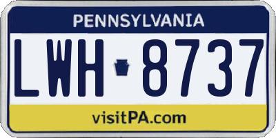 PA license plate LWH8737