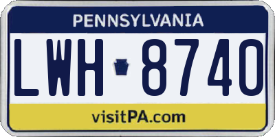 PA license plate LWH8740